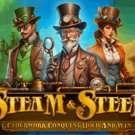 Entdecke Steam & Steel – Clockwork Conquest: Das neue steampunk Slotspiel von CasinoWebScripts!